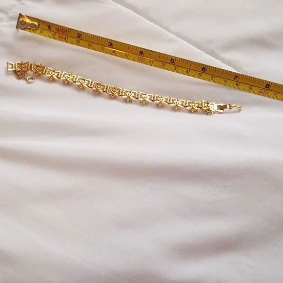 Vintage gold pearl, blue pearl, bracelet - Picture 6 of 8